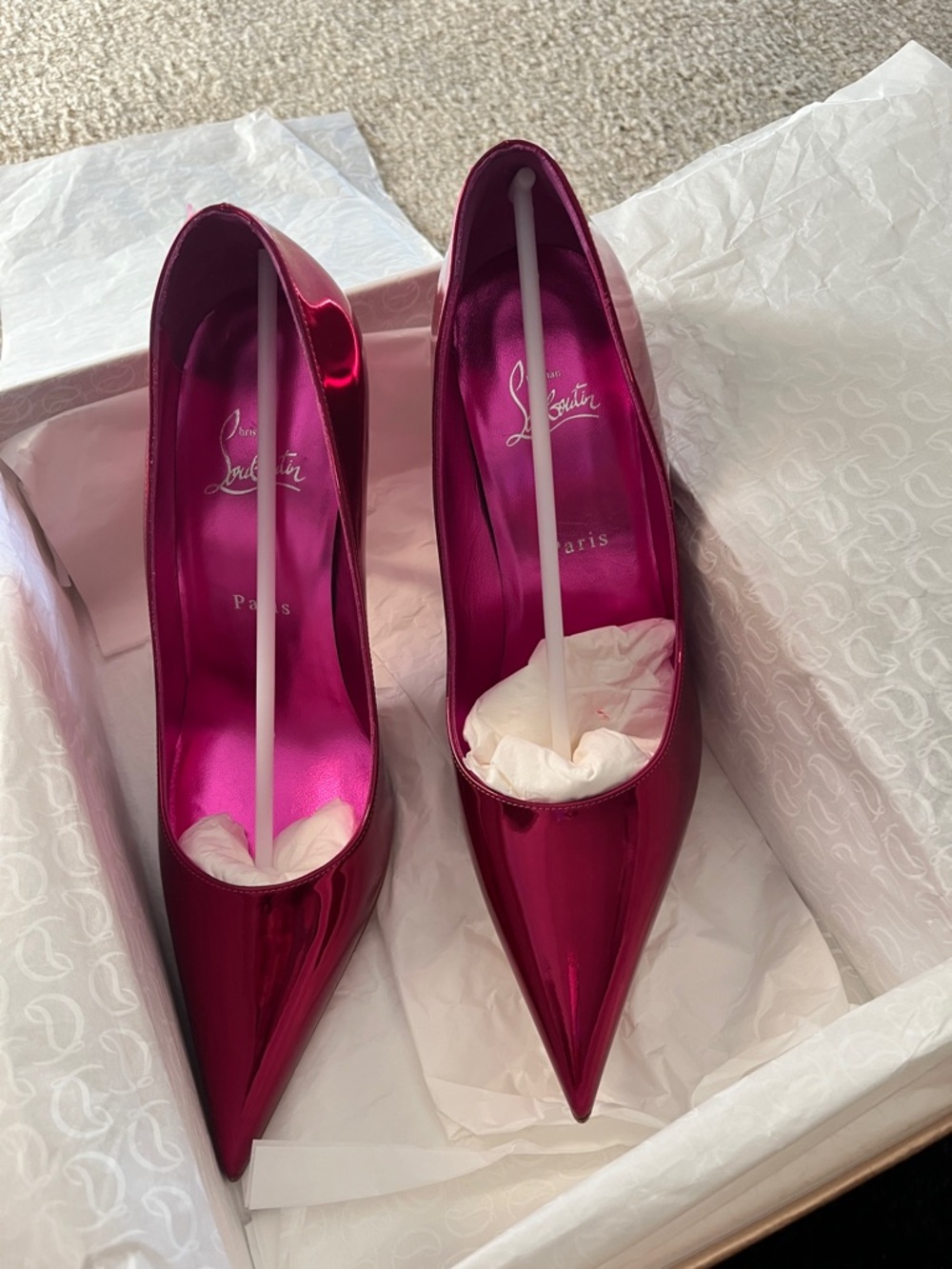 Christian Louboutin Miss Z Metallic Fuchsia Pumps - Picture 7 of 10